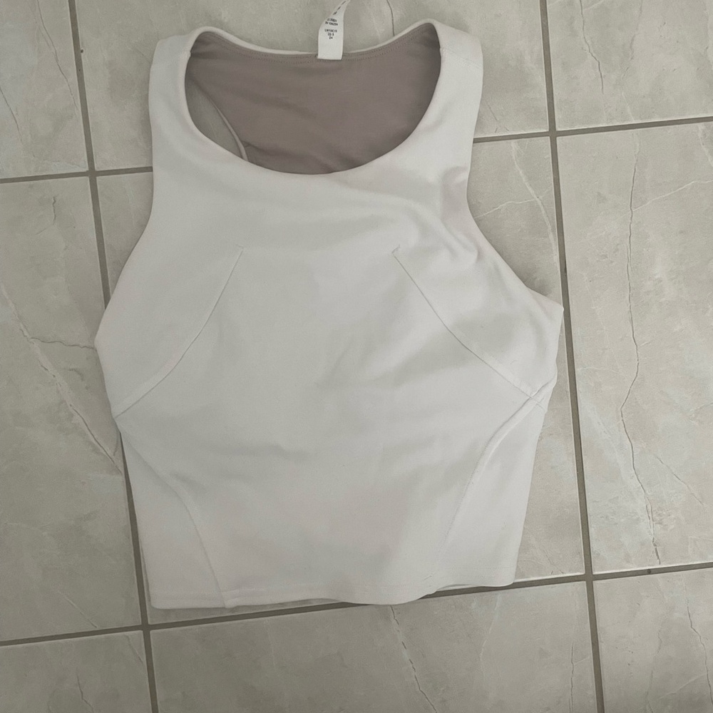 Lululemon Athletica White Crop Top